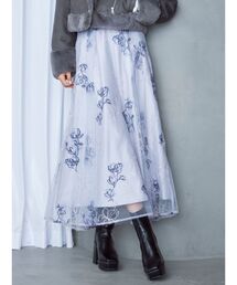 MERCURYDUO | エンブロイダリーフレアスカート(スカート)