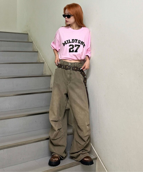sedacle(セダクル)の「カモフラアップリケTEE(Tシャツ/カットソー・レディース・アイボリー/チャコールグレー/レッド/ピンク・LARGE/MEDIUM/SMALL)」の21枚目の写真