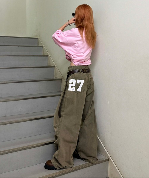 sedacle(セダクル)の「カモフラアップリケTEE(Tシャツ/カットソー・レディース・アイボリー/チャコールグレー/レッド/ピンク・LARGE/MEDIUM/SMALL)」の22枚目の写真