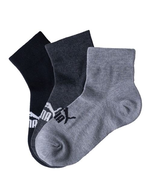 PUMA（プーマ）の「PUMA プーマ ブランド ワンポイント ロゴ ショートソックス 子供用 靴下 3足セット 19cm～25cm（ソックス/靴下・キッズ・ブラック/マルチ/ホワイト・19-21cm/21-23cm/23-25cm）」の3枚目の写真