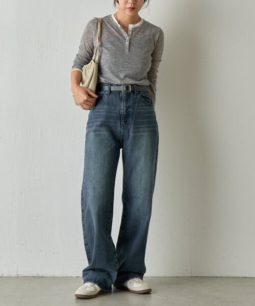 COLONY 2139（コロニートゥーワンスリーナイン）の「ルーズストレートデニム（デニムパンツ・レディース・ネイビー/オフホワイト/サックスブルー/ダークブルー/ライトグレー/ブラック/アイボリー・SMALL/LARGE/MEDIUM）」の22枚目の写真