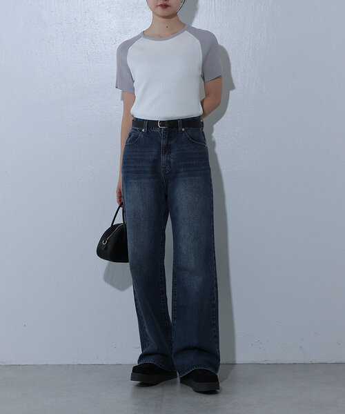 COLONY 2139（コロニートゥーワンスリーナイン）の「ルーズストレートデニム（デニムパンツ・レディース・ネイビー/オフホワイト/サックスブルー/ダークブルー/ライトグレー/ブラック/アイボリー・SMALL/LARGE/MEDIUM）」の17枚目の写真