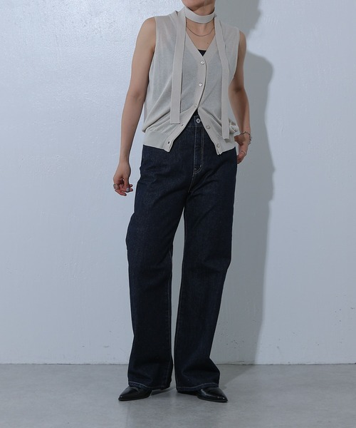 COLONY 2139(コロニートゥーワンスリーナイン)の「ルーズストレートデニム(デニムパンツ・レディース・ネイビー/オフホワイト/サックスブルー/ダークブルー/ライトグレー/ブラック/アイボリー・SMALL/LARGE/MEDIUM)」の12枚目の写真