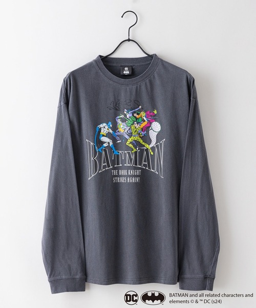 LB/S （エルビーエス）の「【BATMAN/バットマン】パウダーブリーチ加工 ビッグシルエットロンT ドロップショルダー オーバーサイズ　ヴィンテージ加工（Tシャツ/カットソー・メンズ・ブルー系その他/グレー系その他/グレー系その他2/グリーン系その他2・MEDIUM/LARGE）」の5枚目の写真