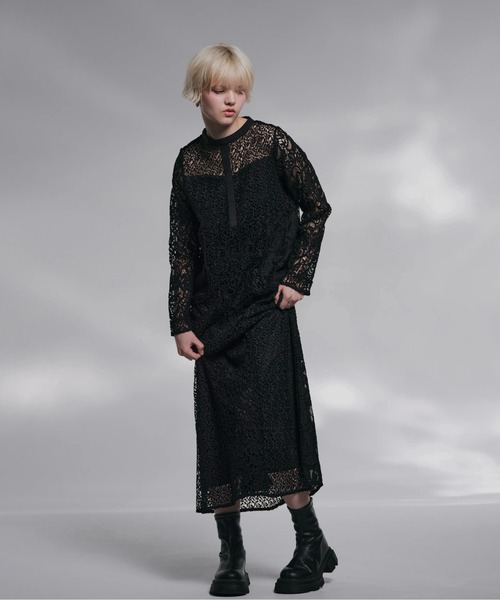 ワンピース WILLFULLY chemical lace patchwork OP セール】chemical lace patchwork OP（ワンピース）｜WILLFULLY