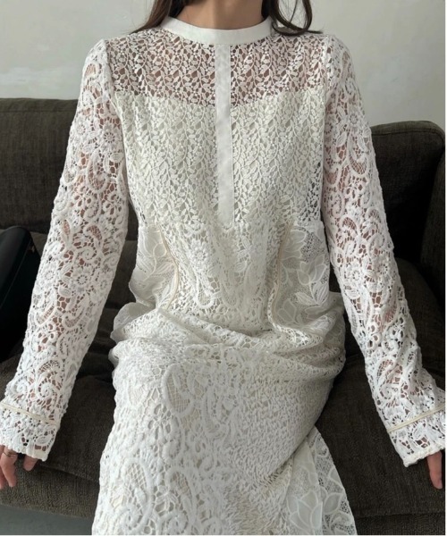 ワンピース WILLFULLY chemical lace patchwork OP WILLFULLY（ウィルフリー）の「chemical lace patchwork OP