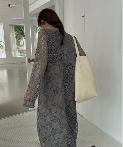 WILLFULLY（ウィルフリー）の「chemical lace patchwork OP