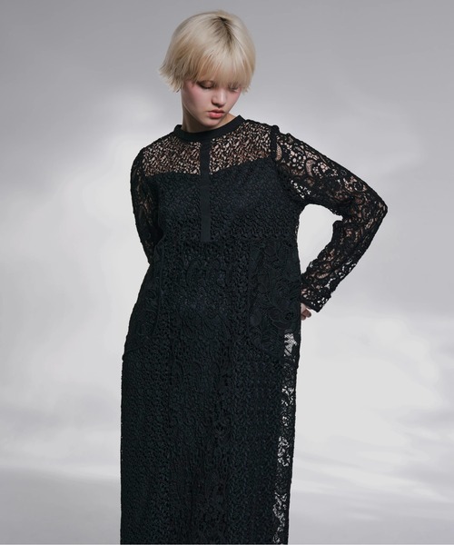 ワンピース WILLFULLY chemical lace patchwork OP セール】chemical lace patchwork OP（ワンピース）｜WILLFULLY