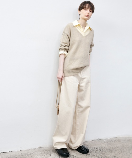 tageechita(タジチタ)の「【tageechita】ベーシックバイカラーニットセーター(ニット/セーター・レディース・ベージュ・S/L/M)」の22枚目の写真