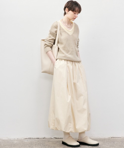 tageechita(タジチタ)の「【tageechita】ベーシックバイカラーニットセーター(ニット/セーター・レディース・ベージュ・S/L/M)」の11枚目の写真
