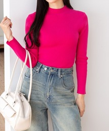 clear | 【18色展開】ハイゲージハイネックニットトップス [オフィスカジュアル 着回し抜群 大人]≪再入荷≫(ニット/セーター)