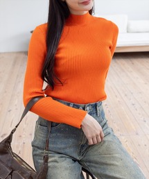 clear | 【18色展開】ハイゲージハイネックニットトップス [オフィスカジュアル 着回し抜群 大人]≪再入荷≫(ニット/セーター)