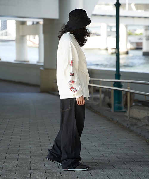 VISION STREET WEAR（ヴィジョンストリートウェア）の「VISION STREET WEAR ヴィジョンストリートウェア ロゴ袖プリントロンTシャツ（Tシャツ/カットソー・メンズ・ホワイト/ライトグレー/ブラック・M/L/LL）」の5枚目の写真