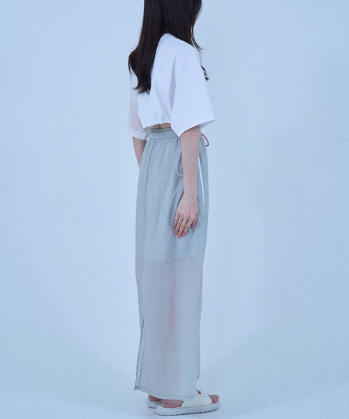 Nora Lily elle(ノラリリーエル)の「【Nora Lily】「elle」2 material Tops(Tシャツ/カットソー・レディース・ブラック/ホワイト/ネイビー/グリーン・FREE)」の8枚目の写真