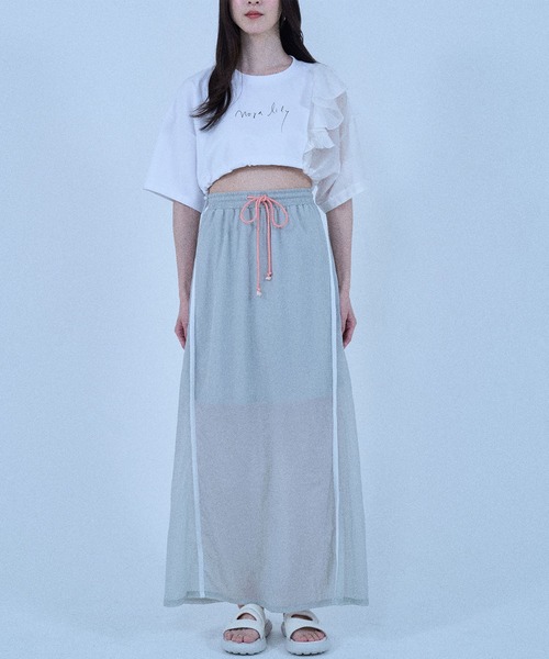 Nora Lily elle(ノラリリーエル)の「【Nora Lily】「elle」2 material Tops(Tシャツ/カットソー・レディース・ブラック/ホワイト/ネイビー/グリーン・FREE)」の10枚目の写真