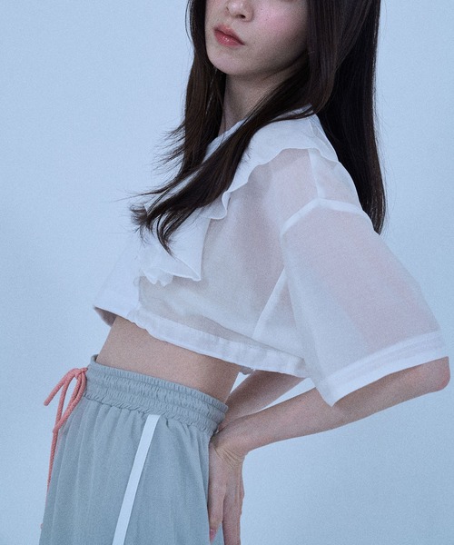 Nora Lily elle(ノラリリーエル)の「【Nora Lily】「elle」2 material Tops(Tシャツ/カットソー・レディース・ブラック/ホワイト/ネイビー/グリーン・FREE)」の11枚目の写真