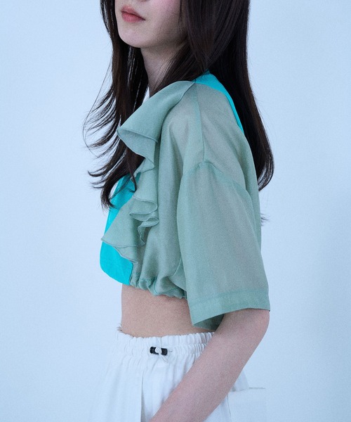 Nora Lily elle(ノラリリーエル)の「【Nora Lily】「elle」2 material Tops(Tシャツ/カットソー・レディース・ブラック/ホワイト/ネイビー/グリーン・FREE)」の17枚目の写真