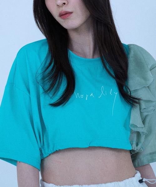 Nora Lily elle(ノラリリーエル)の「【Nora Lily】「elle」2 material Tops(Tシャツ/カットソー・レディース・ブラック/ホワイト/ネイビー/グリーン・FREE)」の18枚目の写真