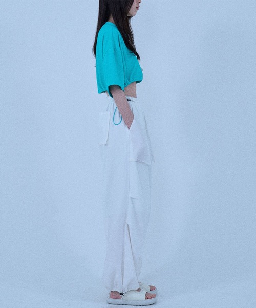 Nora Lily elle(ノラリリーエル)の「【Nora Lily】「elle」2 material Tops(Tシャツ/カットソー・レディース・ブラック/ホワイト/ネイビー/グリーン・FREE)」の20枚目の写真