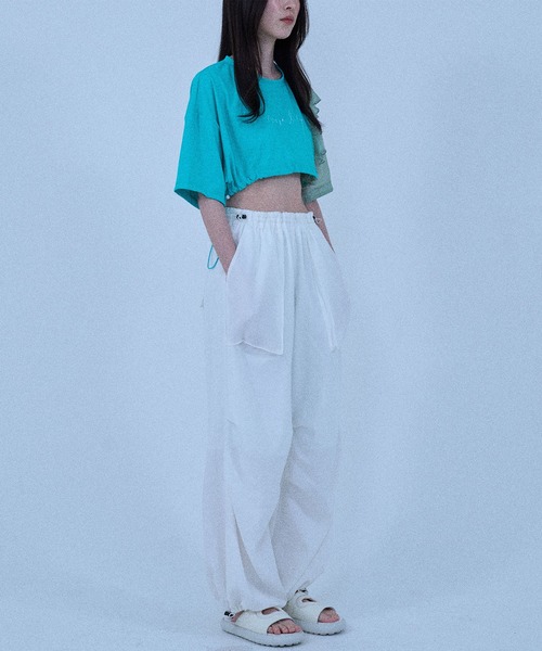 Nora Lily elle(ノラリリーエル)の「【Nora Lily】「elle」2 material Tops(Tシャツ/カットソー・レディース・ブラック/ホワイト/ネイビー/グリーン・FREE)」の21枚目の写真