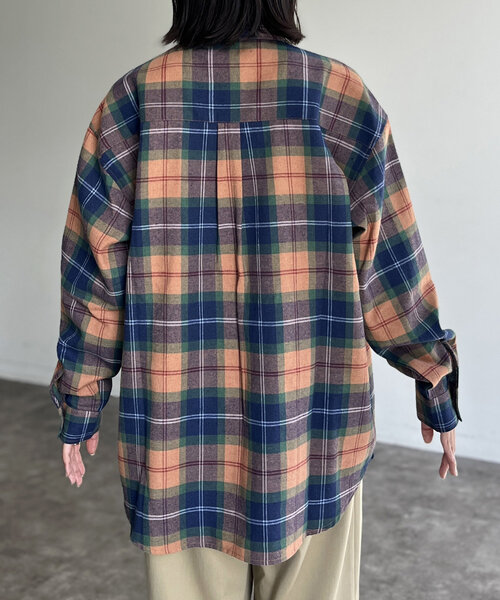 CPCM（シーピーシーエム）の「ネルチェックシャツ（シャツ/ブラウス・レディース・ベージュ/ネイビー/レッド/カーキ・FREE）」の12枚目の写真