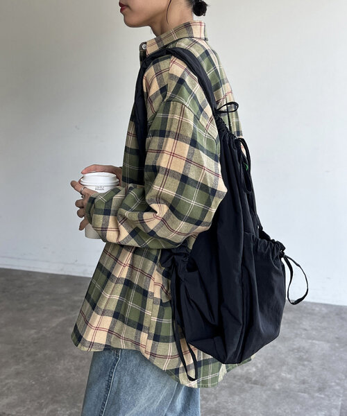 CPCM（シーピーシーエム）の「ネルチェックシャツ（シャツ/ブラウス・レディース・ベージュ/ネイビー/レッド/カーキ・FREE）」の14枚目の写真