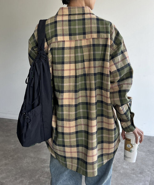 CPCM（シーピーシーエム）の「ネルチェックシャツ（シャツ/ブラウス・レディース・ベージュ/ネイビー/レッド/カーキ・FREE）」の15枚目の写真