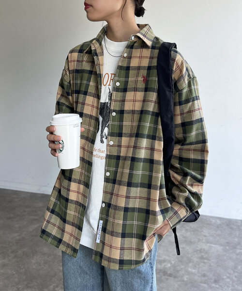 CPCM（シーピーシーエム）の「ネルチェックシャツ（シャツ/ブラウス・レディース・ベージュ/ネイビー/レッド/カーキ・FREE）」の17枚目の写真