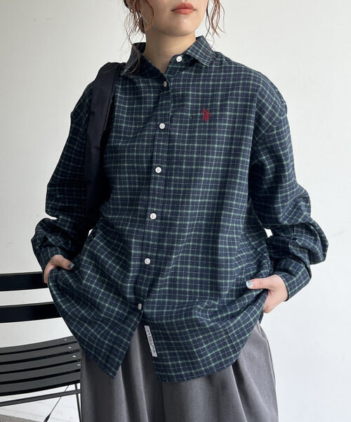 CPCM（シーピーシーエム）の「ネルチェックシャツ（シャツ/ブラウス・レディース・ベージュ/ネイビー/レッド/カーキ・FREE）」の21枚目の写真