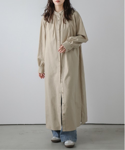 La-gemme(ラジェム)の「ロングシャツワンピース(ワンピース・レディース・ブラック/ベージュ/テラコッタ/グレー・フリー)」の4枚目の写真