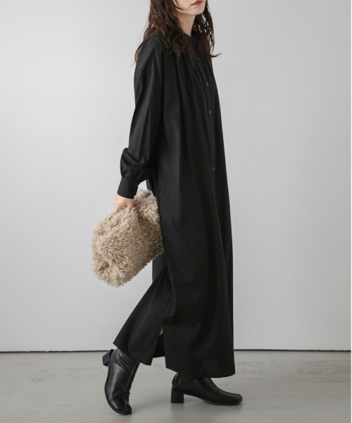 La-gemme(ラジェム)の「ロングシャツワンピース(ワンピース・レディース・ブラック/ベージュ/テラコッタ/グレー・フリー)」の6枚目の写真