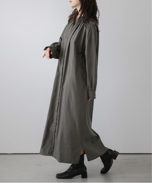La-gemme(ラジェム)の「ロングシャツワンピース(ワンピース・レディース・ブラック/ベージュ/テラコッタ/グレー・フリー)」の11枚目の写真