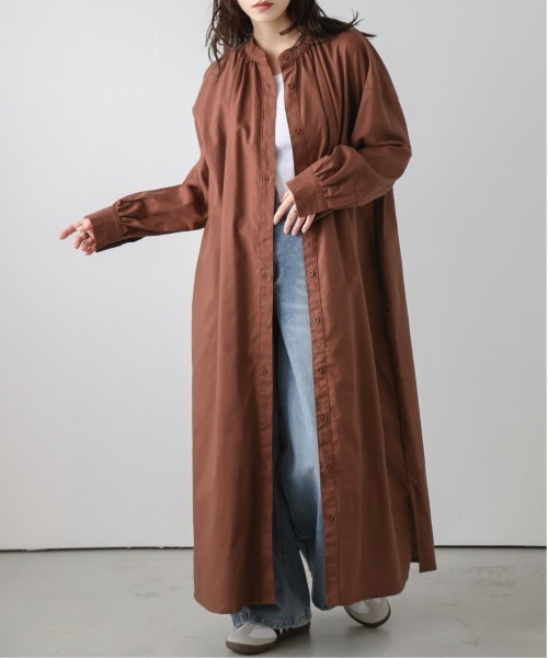 La-gemme(ラジェム)の「ロングシャツワンピース(ワンピース・レディース・ブラック/ベージュ/テラコッタ/グレー・フリー)」の15枚目の写真