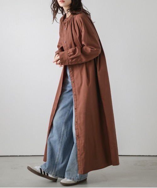 La-gemme(ラジェム)の「ロングシャツワンピース(ワンピース・レディース・ブラック/ベージュ/テラコッタ/グレー・フリー)」の16枚目の写真