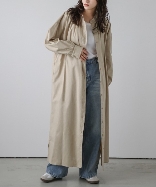La-gemme(ラジェム)の「ロングシャツワンピース(ワンピース・レディース・ブラック/ベージュ/テラコッタ/グレー・フリー)」の22枚目の写真