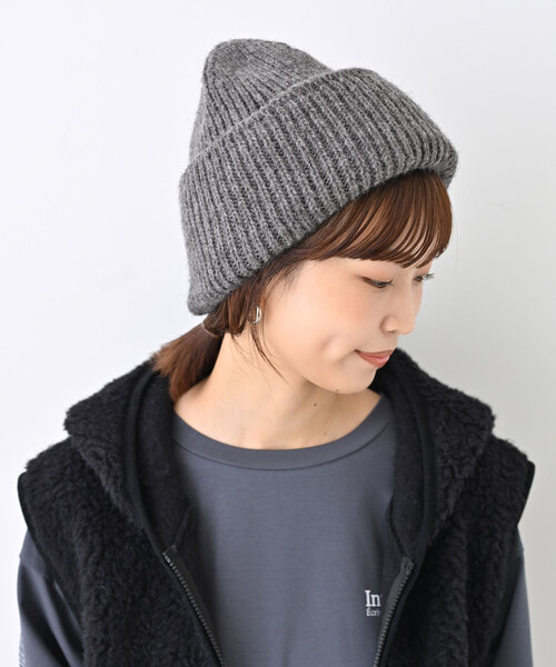 FRATELLI TALLI(フラテリタリ)の「Fratelli Talli/フラテリータリー リブニットCAP 1879(ニットキャップ/ビーニー・レディース・チャコールグレー/ブラウン・FREE)」の5枚目の写真