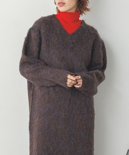 セール】モヘアタッチMIX ニットワンピース（ワンピース）｜hunch