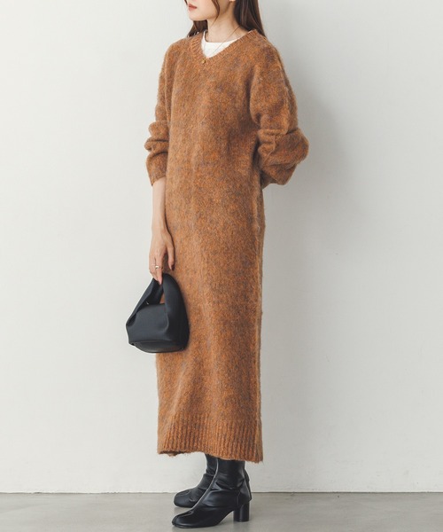 セール】モヘアタッチMIX ニットワンピース（ワンピース