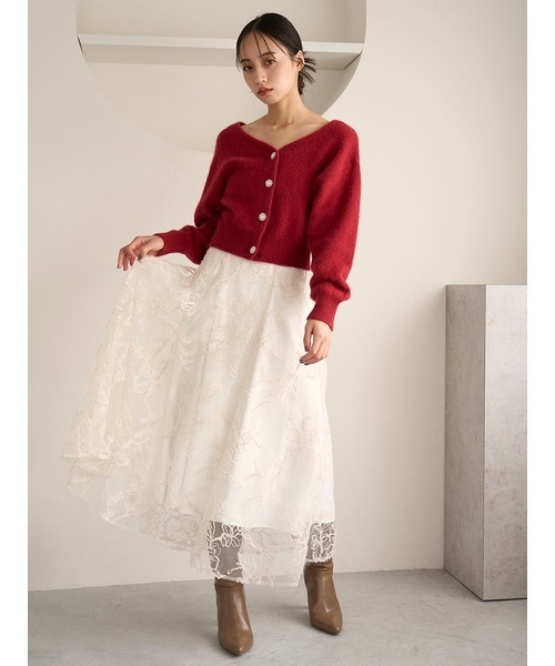 SNIDEL（スナイデル）の「ラメエンブロイダリースカート（スカート