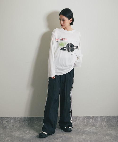 ANOTHER S（アナザーエス）の「サイドラインナイロンパンツ（カーゴパンツ・レディース・ブラック・FREE）」の12枚目の写真