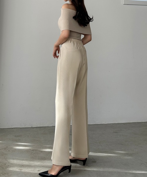 Louere(ルエレ)の「ゴールドボタンフレアパンツ(スラックス・レディース・ブラック/アイボリー/ダークベージュ・SMALL/MEDIUM/LARGE/X-LARGE)」の13枚目の写真