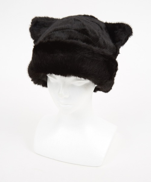 ankoROCK(アンコロック)の「an meets zakka ネコ耳フィッシャーマンファーハット / 猫耳 レディース メンズ ユニセックス ねこ耳 耳付き 帽子 ロシアン ロールキャップ(ハット・レディース・ホワイト/ブラック/アイボリー・ONESIZE)」の5枚目の写真