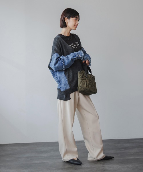 Bou Jeloud(ブージュルード)の「キルトトートバッグ(トートバッグ・レディース・カーキ/ブラック・ONESIZE)」の6枚目の写真