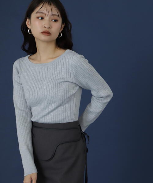 N.（N. Natural Beauty Basic）（エヌエヌナチュラルビューティーベーシック）の「ボートネックラメニット（ニット/セーター・レディース・オフホワイト/グレー/ブルー/ピンク・MEDIUM）」の13枚目の写真