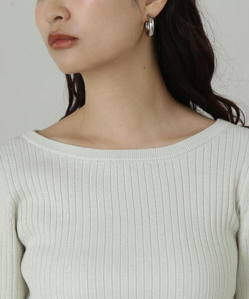 N.（N. Natural Beauty Basic）（エヌエヌナチュラルビューティーベーシック）の「ボートネックラメニット（ニット/セーター・レディース・オフホワイト/グレー/ブルー/ピンク・MEDIUM）」の5枚目の写真