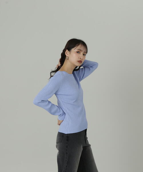 N.（N. Natural Beauty Basic）（エヌエヌナチュラルビューティーベーシック）の「ボートネックラメニット（ニット/セーター・レディース・オフホワイト/グレー/ブルー/ピンク・MEDIUM）」の16枚目の写真