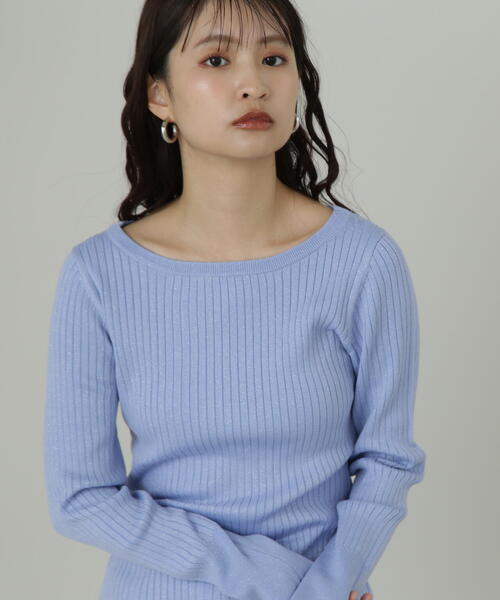 N.（N. Natural Beauty Basic）（エヌエヌナチュラルビューティーベーシック）の「ボートネックラメニット（ニット/セーター・レディース・オフホワイト/グレー/ブルー/ピンク・MEDIUM）」の19枚目の写真
