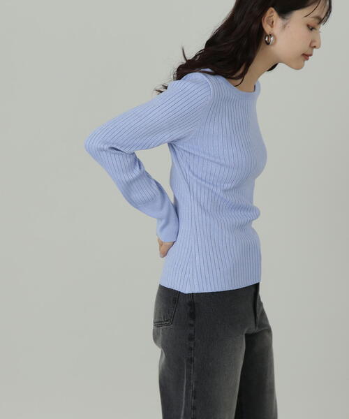 N.（N. Natural Beauty Basic）（エヌエヌナチュラルビューティーベーシック）の「ボートネックラメニット（ニット/セーター・レディース・オフホワイト/グレー/ブルー/ピンク・MEDIUM）」の20枚目の写真