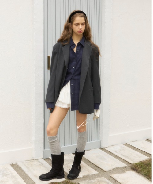 GIUNON（ジウノン）の「embroidery over check shirts / エンブロイダリーオーバーチェックシャツ（シャツ/ブラウス・レディース・ブルー・FREE）」の21枚目の写真