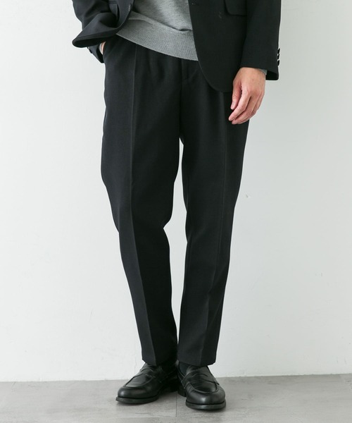 セール】LIFE STYLE TAILOR ウールライクソフトツイルストレッチパンツ